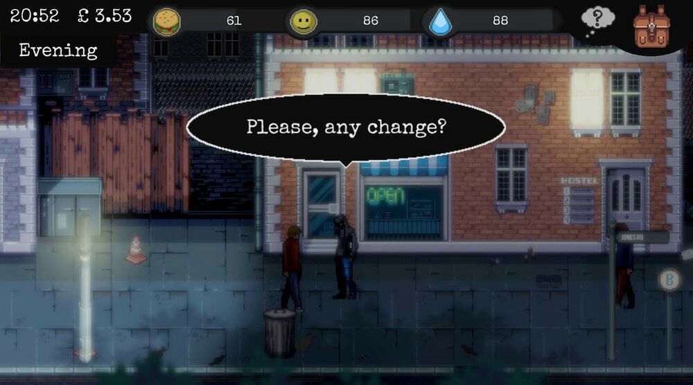 Game: Change A Homeless Survival Experience